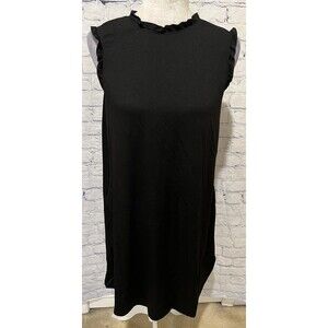AB Studio Black Sleeveless Dress with Ruffled Trim Size Medium